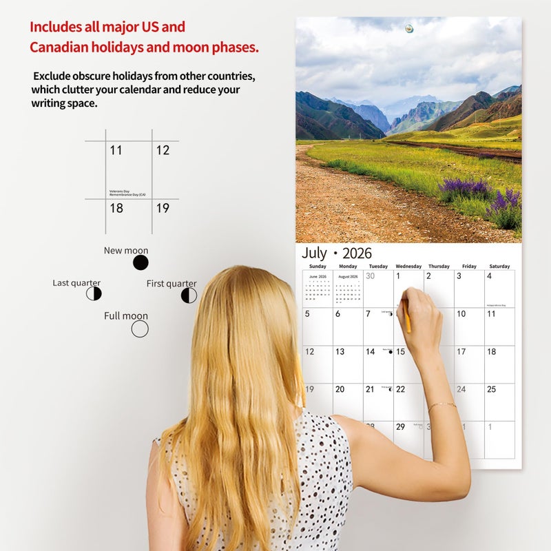 windrio 2026 Wall Calendar,Calendar 2026, January 2026 - December 2026, Wall Calendar Brilliant Seasons, 12" x 24" Opened,Full Page Months Thick & Sturdy Paper for Gift Perfect Calendar Organizing & Planning - Image 5