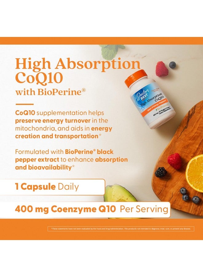 Doctor's Best Doctors Best High Absorption CoQ10, Heart & Energy Support, USP Verified, Naturally Fermented CoQ10, Non-GMO, Gluten Free, Soy Free, Vegan 60 Veggie Caps - Image 3