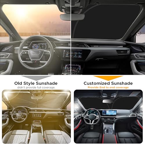 EcoNour غطاء زجاج أمامي للسيارة EcoNour لفورد F-150 2022-2024 2025 مع حقيبة تخزين - واقي زجاج أمامي ضد الأشعة فوق البنفسجية وحرارة الشمس - ملحقات داخلية تناسب فورد F-150 - Image 5