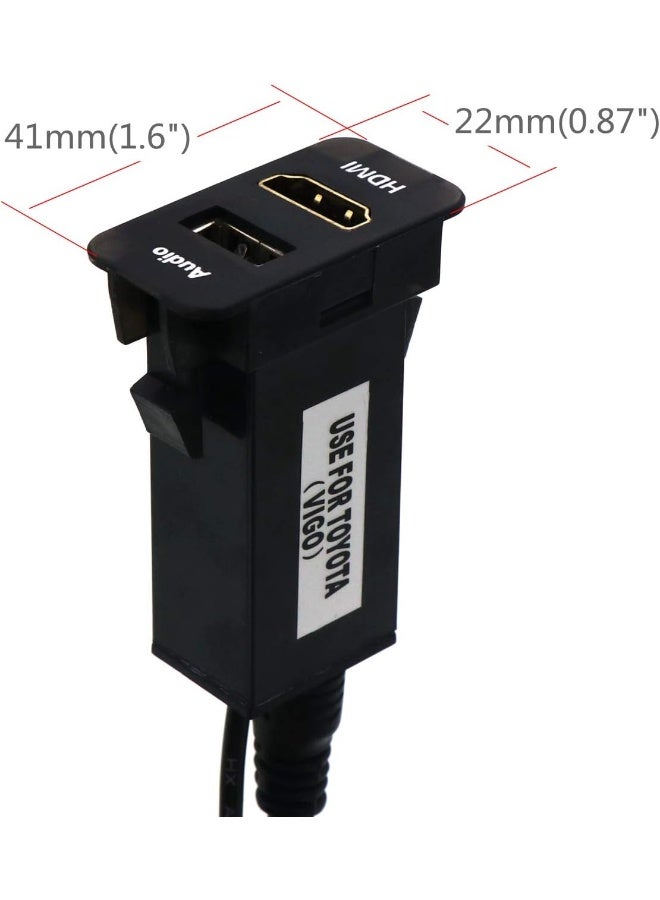 Timloon HDMI Socket Mount Cable +USB Audio Input Use for Toyota FTHD - Image 2