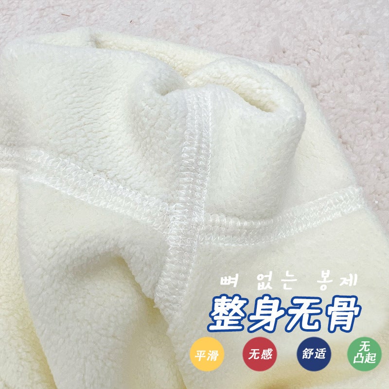 Class A baby infant boneless underwear suit autumn and winter de Velvet thickened autumn clothes long pants childrens homewear Checkerboard - Image 4