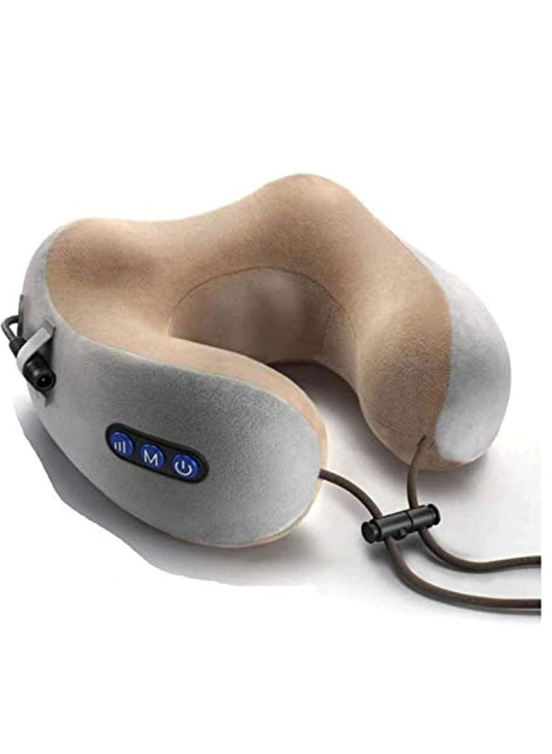 ELTRAZONE Rechargeable U Shaped Cervical Massage Pillow Neck Massager Vibration Pillow, Multifunctional Shoulder and Electric for Relax Muscles Fatigue - Image 1