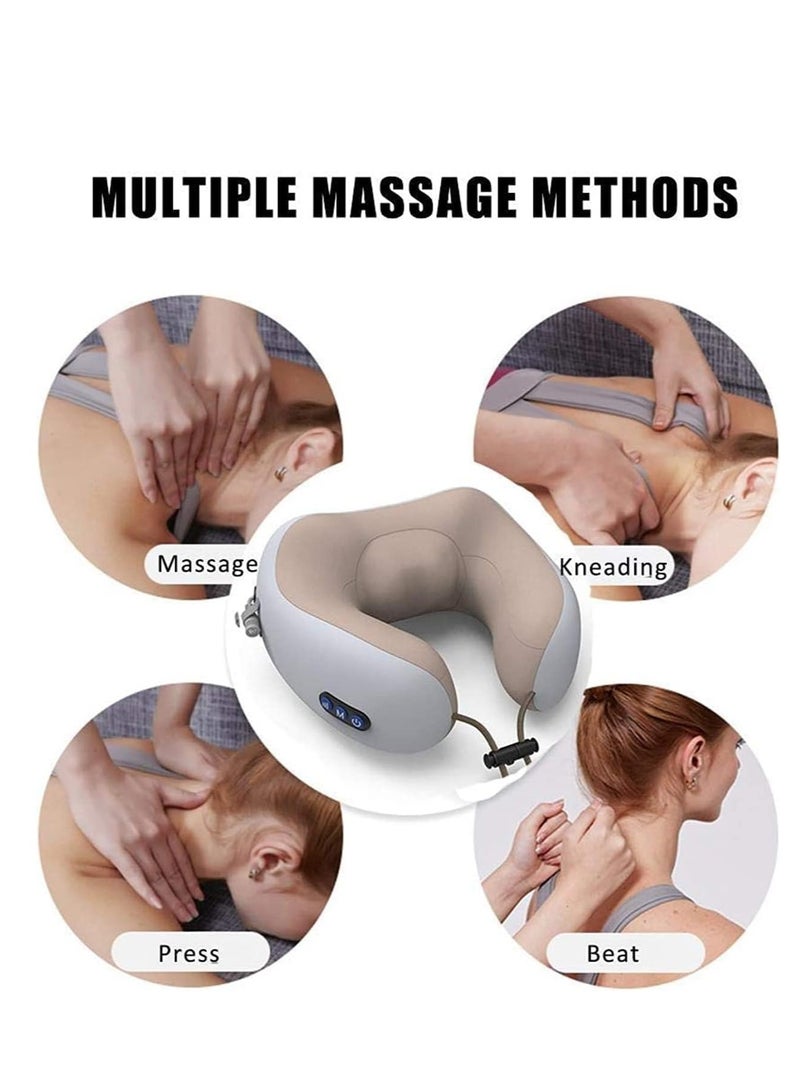 ELTRAZONE Rechargeable U Shaped Cervical Massage Pillow Neck Massager Vibration Pillow, Multifunctional Shoulder and Electric for Relax Muscles Fatigue - Image 2