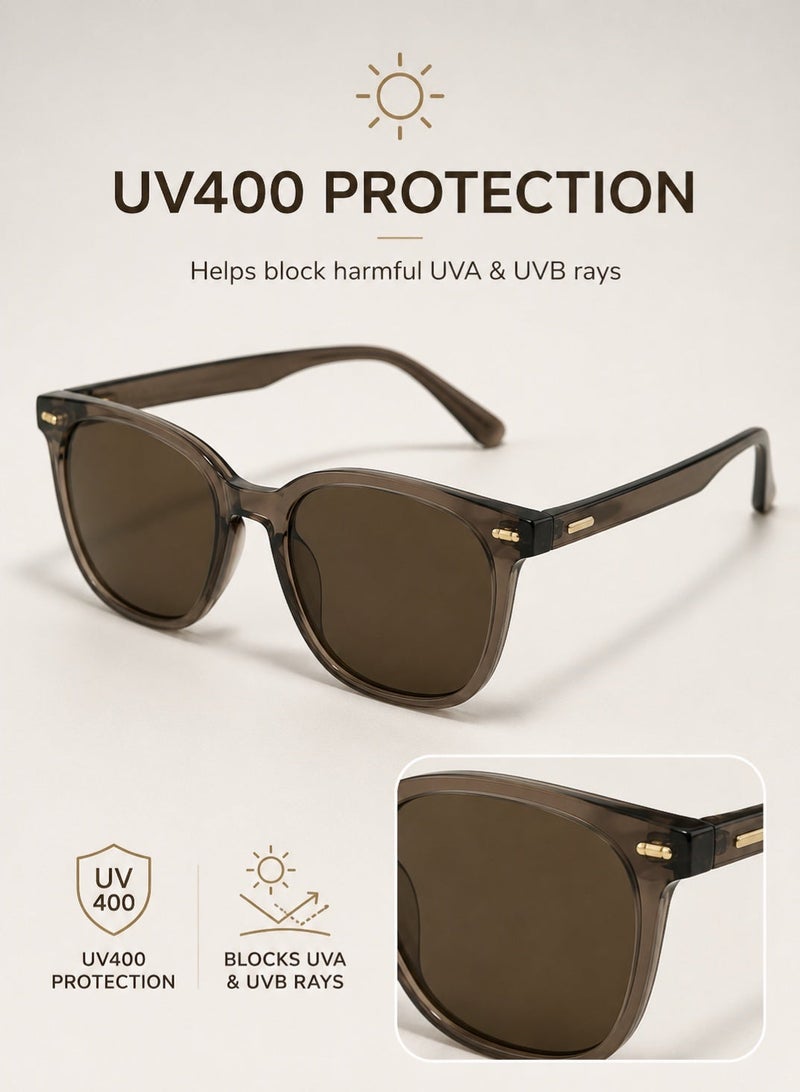 مانجيشان نظارات شمسية MAGNISHAN UV400 للرجال والنساء، إطار مربع كبير الحجم باللون الأسود غير اللامع مزين بمسامير معدنية، عدسات ملونة لحماية من أشعة الشمس، نظارات شمسية للرجال مزودة بمفصلات زنبركية، عبوة فردية - Image 3