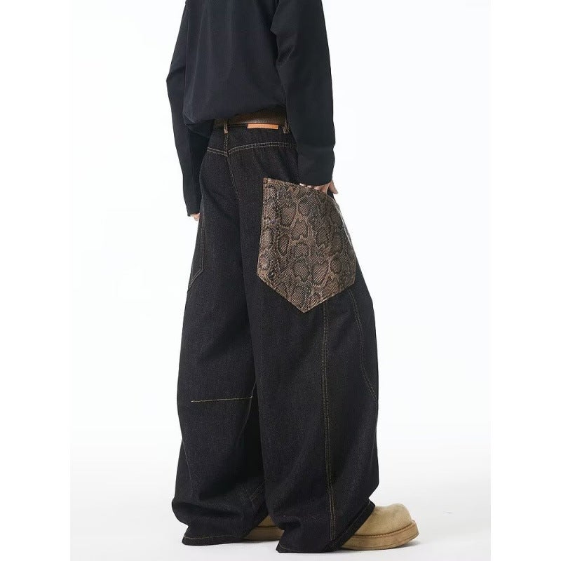 Unisex Classic Denim Jeans Loose Fit Daily Outdoor Wear - Image 3