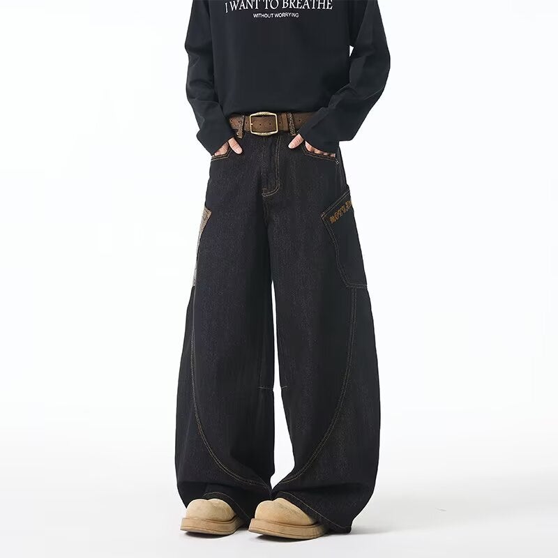 Unisex Classic Denim Jeans Loose Fit Daily Outdoor Wear - Image 1