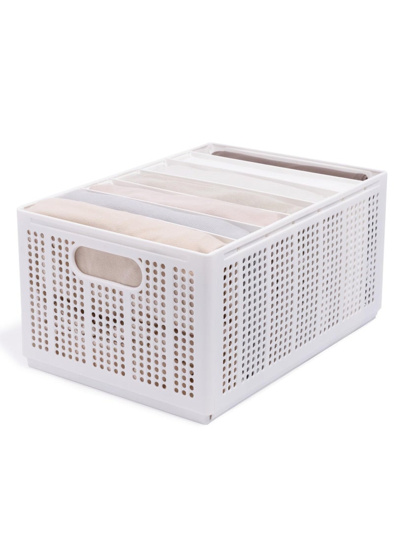 Zikra Closet Organizer, Storage Bin Container with Removable Dividers for Wardrobe & Drawers, Clothes Organizer, Office Organization, Pantry Organizer, Sturdy, Stackable & Foldable, Medium - Image 1