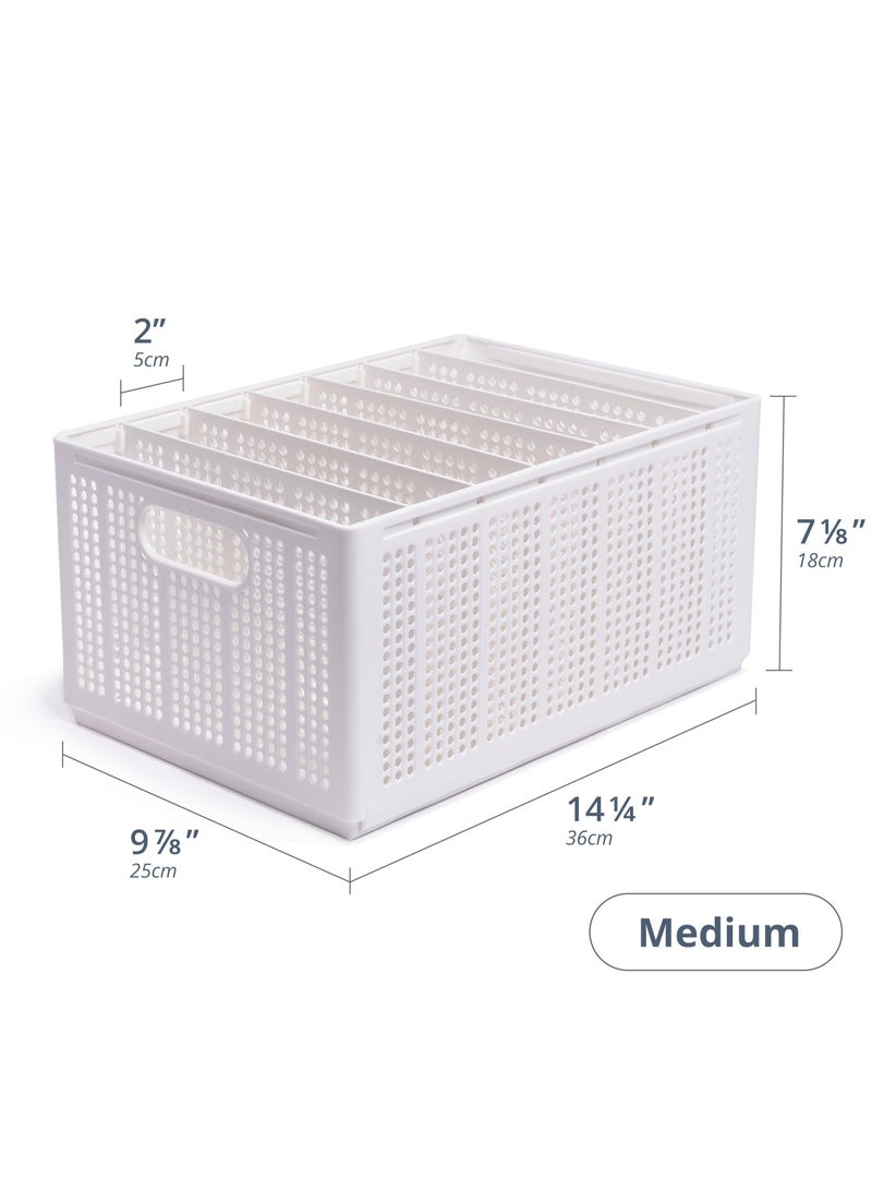 Zikra Closet Organizer, Storage Bin Container with Removable Dividers for Wardrobe & Drawers, Clothes Organizer, Office Organization, Pantry Organizer, Sturdy, Stackable & Foldable, Medium - Image 2