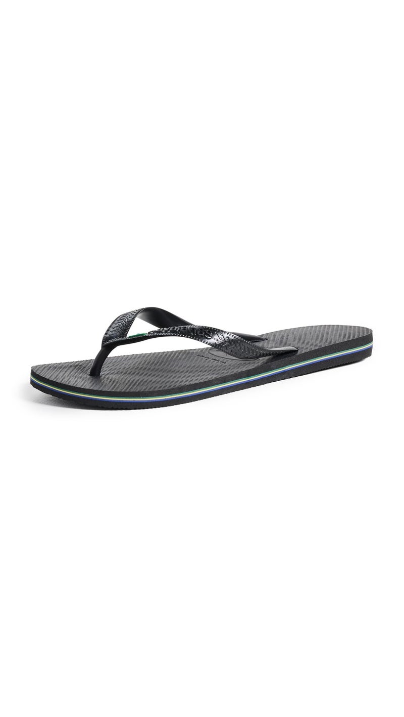Havaianas صنادل هافاينا البرازيلية، سوداء، 6 أمريكي نساء/5 أمريكي رجال - Image 1