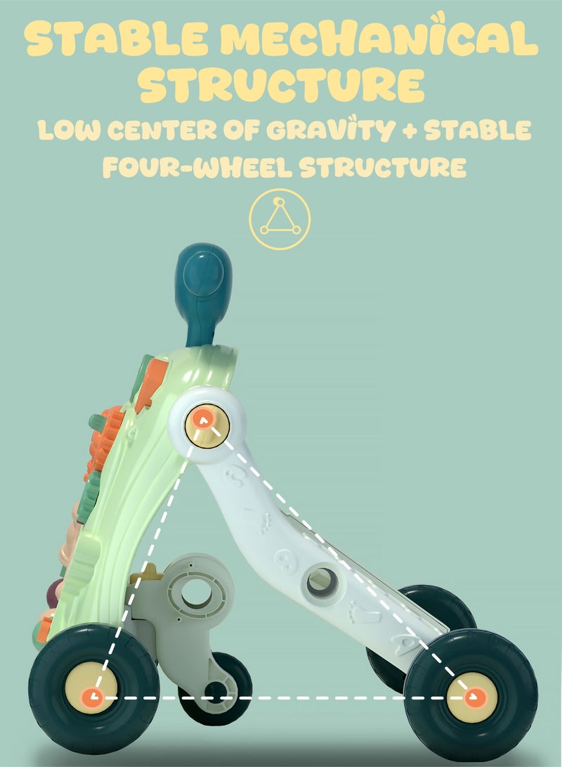 مي فازا مشاية أطفال 6 في 1، مشاية أطفال تدفعها الفتيات والأولاد، مشاية تعلمية من الجلوس إلى الوقوف، مشايات أطفال تدفعها يمكن تجميعها كعربة/سكوتر/دراجة نارية/مركز أنشطة، مشاية أطفال تدفعها، مركز أنشطة موسيقية للأطفال من عمر 12 إلى 36 شهرًا - أخضر - Image 4