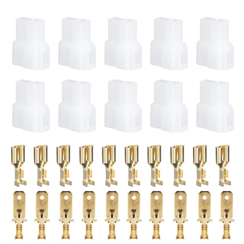 Acouto T-Type Power Plug 2 Pin for Car Radio Cable Connectors Automotive Electrical T Shape Wire Connector Male Female Socket Plug and Pin for FT-7800R FT-8800R FT-8900R - Image 1