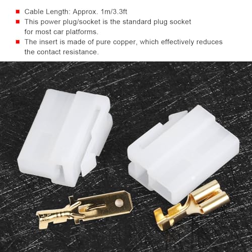 Acouto T-Type Power Plug 2 Pin for Car Radio Cable Connectors Automotive Electrical T Shape Wire Connector Male Female Socket Plug and Pin for FT-7800R FT-8800R FT-8900R - Image 5