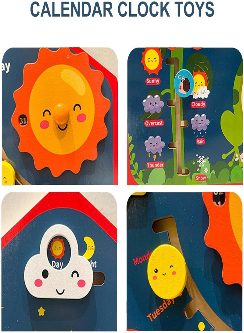 GGOOT Learning Calendar,Toddler Daily Calendar Wooden Block Design | Cute Montessori Toys for Toddlers, Learning Materials for Boys, Girls, Kids  - Image 5