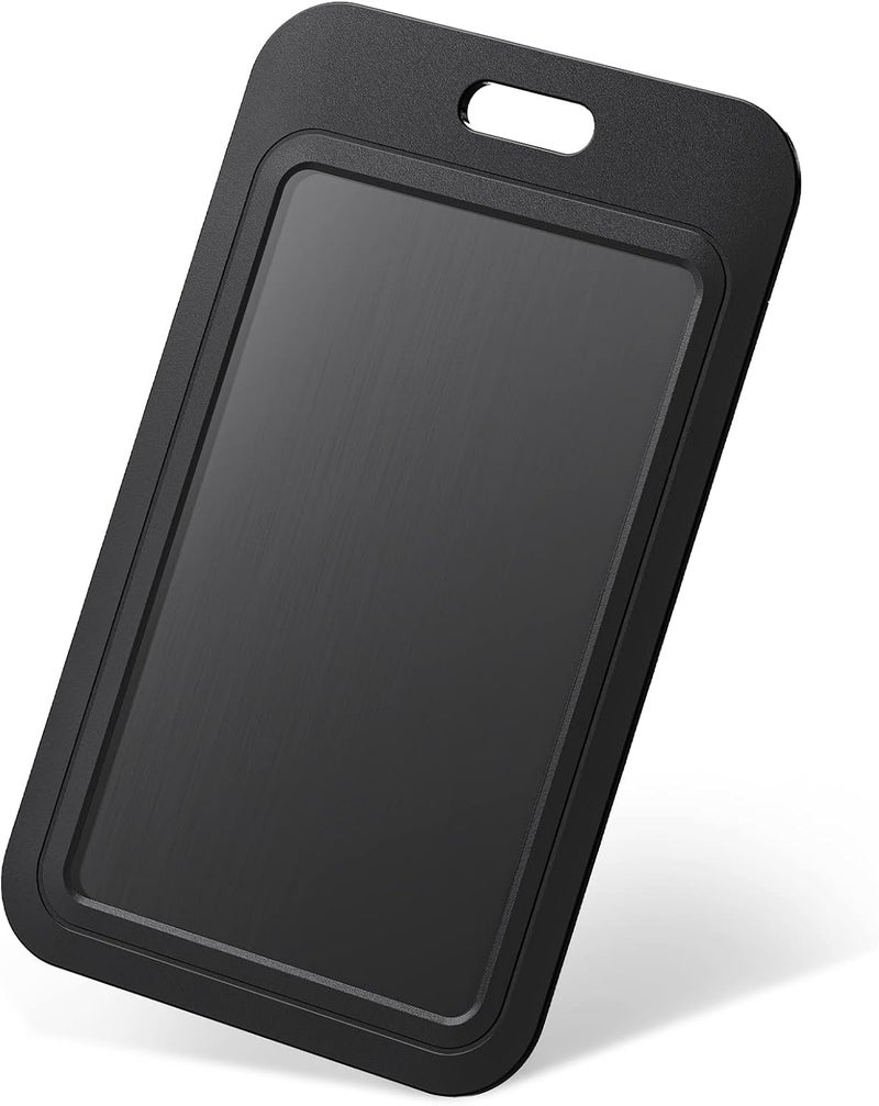 Uniclife 1 Pack Sliding ID Badge Holder Hard Black Vertical Plastic Card Case Protector Pouch with Clear Window for Office School ID Credit Cards Proximity Key Cards Driver’s Licenses and Passes - Image 1