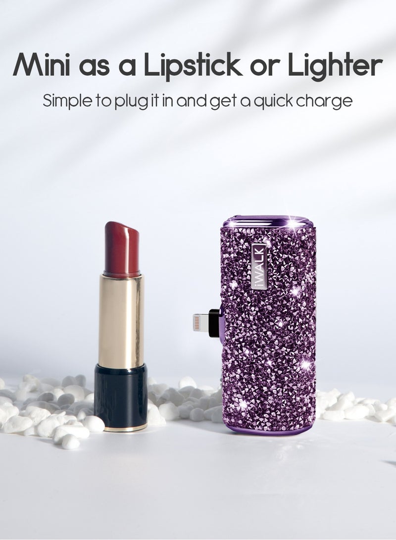 آيووك بنك الطاقة المحمول الصغير iWALK بنك طاقة صغير محمول بسعة 4500 مللي أمبير، بنك طاقة صغير محمول 4500 مللي أمبير، بنك طاقة صغير، نوع لايتننغ ماسي-أرجواني - Image 5