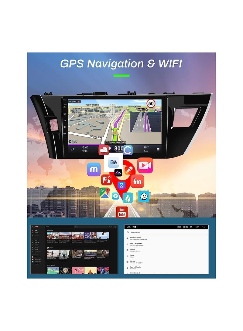 SHEZA STAR Android Car Stereo for Toyota Corolla 2014 2015 2016 6GB RAM 128GB ROM Support SIM Card, Apple Carplay, MirrorLink WiFi BT, 10 Inch IPS Touch Screen with Backup Camera Included - Image 3