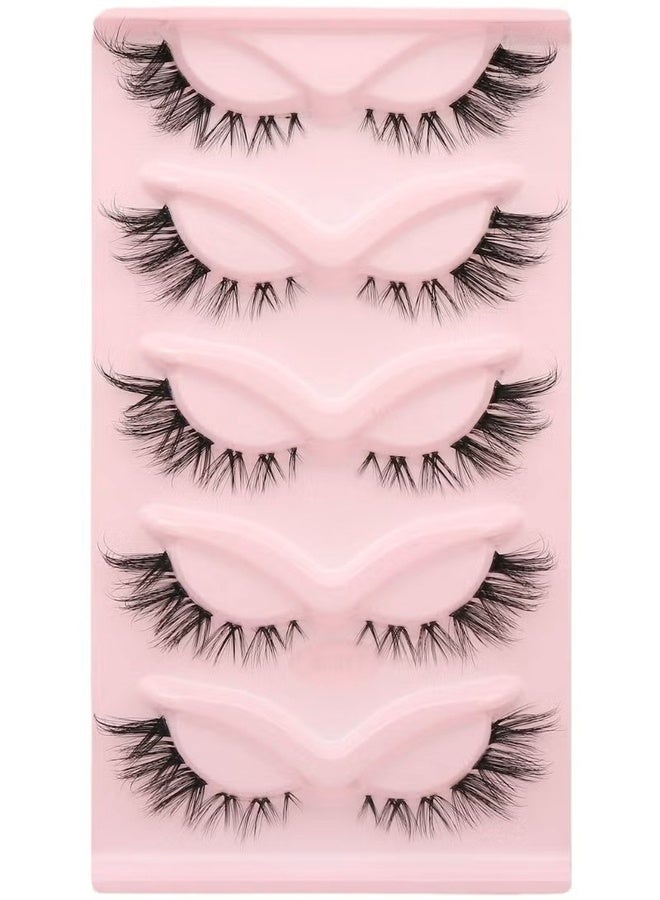 رموش صناعية طبيعية طويلة الأمد قابلة لإعادة الاستخدام، مناسبة للحفلات النسائية، رموش صناعية ثلاثية الأبعاد (5 أزواج) - Image 4