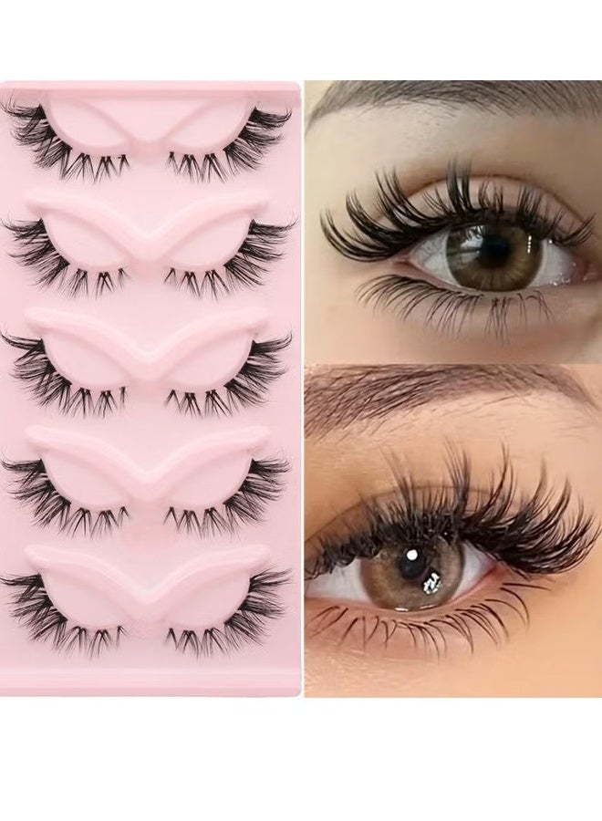 رموش صناعية طبيعية طويلة الأمد قابلة لإعادة الاستخدام، مناسبة للحفلات النسائية، رموش صناعية ثلاثية الأبعاد (5 أزواج) - Image 5