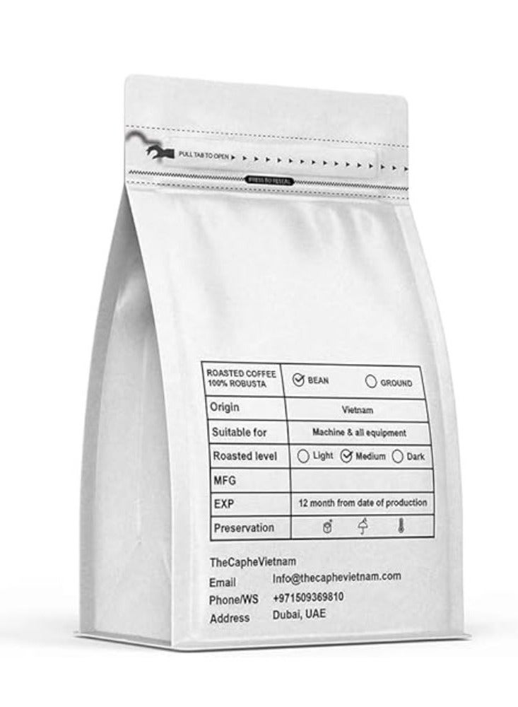 The Caphe Vietnam Fine Robusta Blended Whole Beans Coffee - 1 KG | Preliminary Process | Blended Robusta | Vietnamese Whole Coffee Bean - Image 2