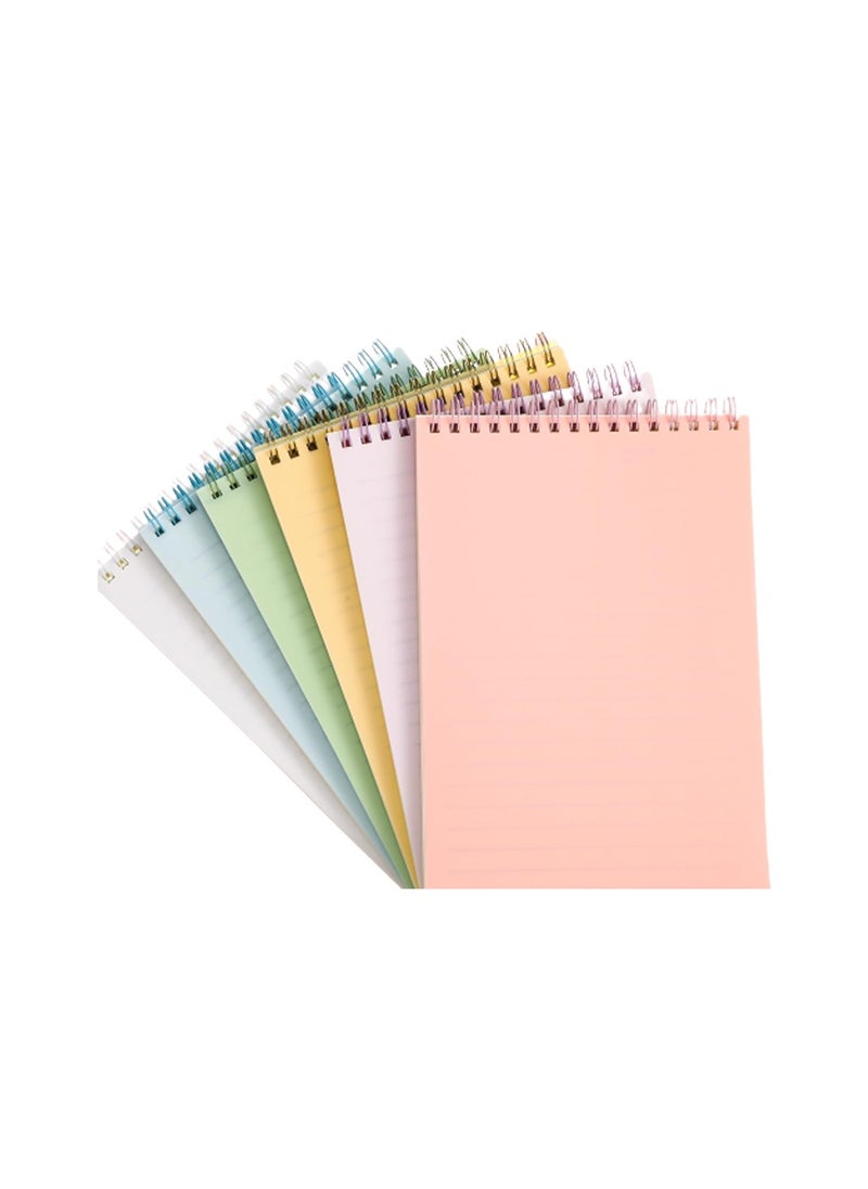 KASTWAVE - Spiral Notebooks, 12 Pcs Top Bound Spiral Notebook, A5 Steno Pads with Colorful PP Cover Ruled Lined Paper 80 Sheets (160 Pages) Journal Notepad forStudy and Notes, 6 Colors - Image 1