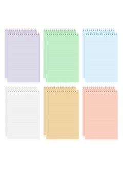 KASTWAVE Spiral Notebooks, 12 Pcs Top Bound Spiral Notebook, A5 Steno Pads with Colorful PP Cover Ruled Lined Paper 80 Sheets (160 Pages) Journal Notepad forStudy and Notes, 6 Colors  - Image 2