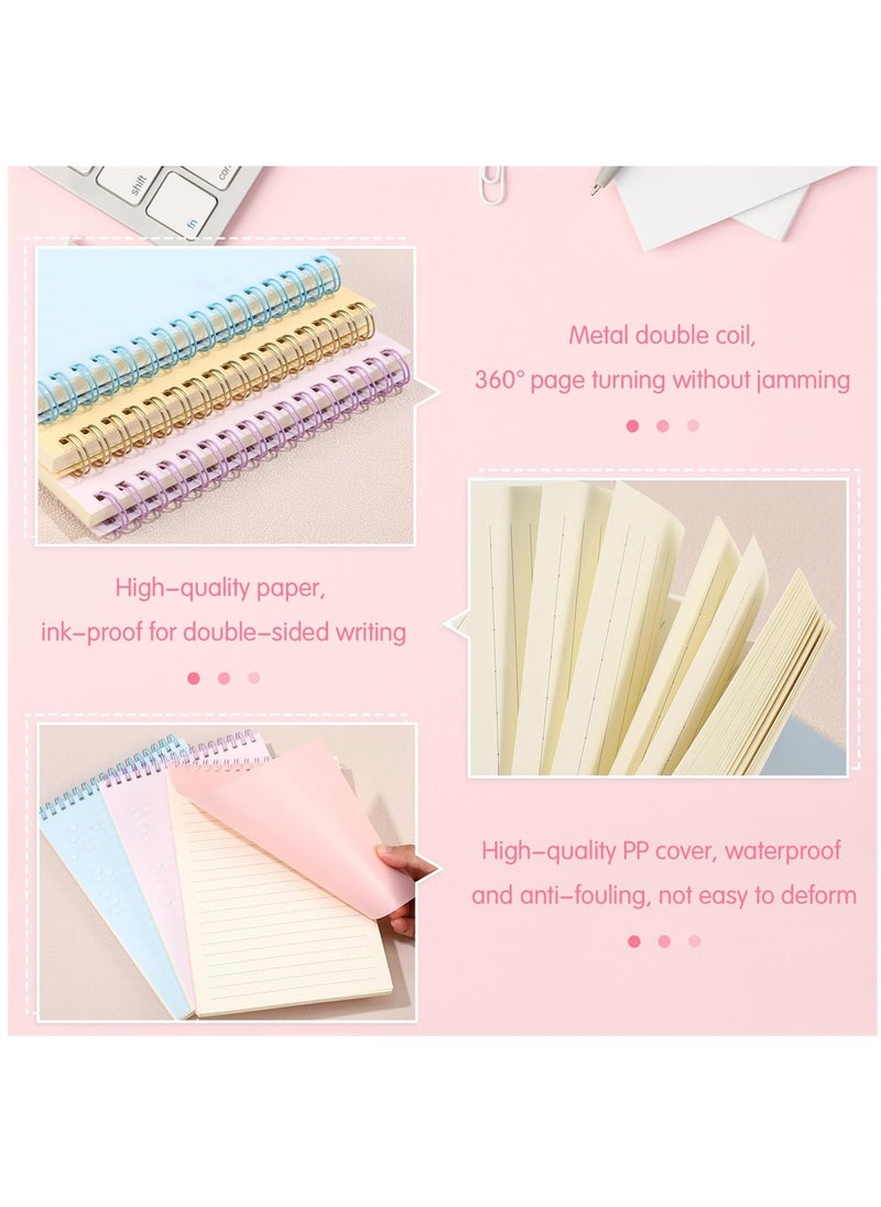 KASTWAVE - Spiral Notebooks, 12 Pcs Top Bound Spiral Notebook, A5 Steno Pads with Colorful PP Cover Ruled Lined Paper 80 Sheets (160 Pages) Journal Notepad forStudy and Notes, 6 Colors - Image 1