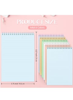 KASTWAVE Spiral Notebooks, 12 Pcs Top Bound Spiral Notebook, A5 Steno Pads with Colorful PP Cover Ruled Lined Paper 80 Sheets (160 Pages) Journal Notepad forStudy and Notes, 6 Colors  - Image 3