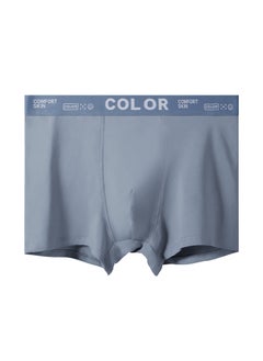 Mens Pure Cotton Breathable Mid-waist Simple Comfortable Boxer Shorts 50-pack Gray purple blue