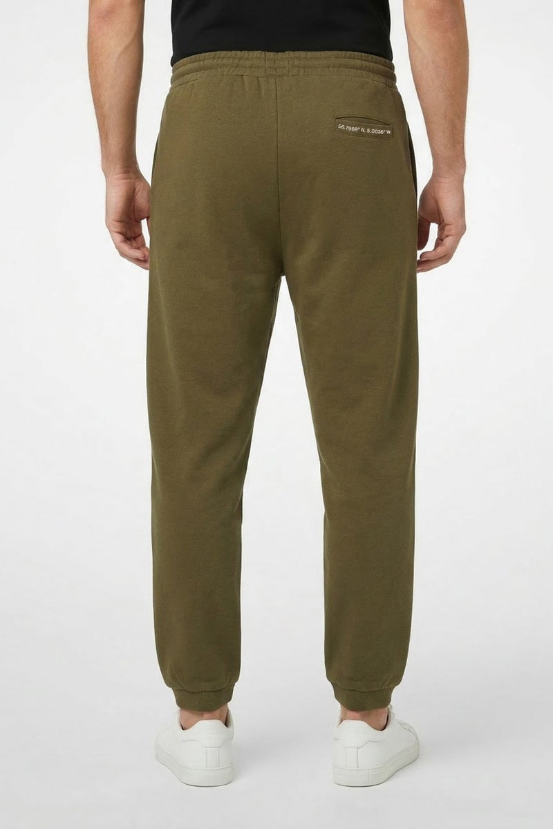 Fudo Men Regular Fit Brand Logo Jogger Pants, Olive - Image 4