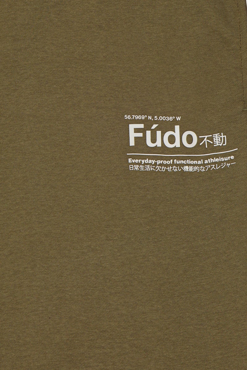 Fudo Men Regular Fit Brand Logo Jogger Pants, Olive - Image 5