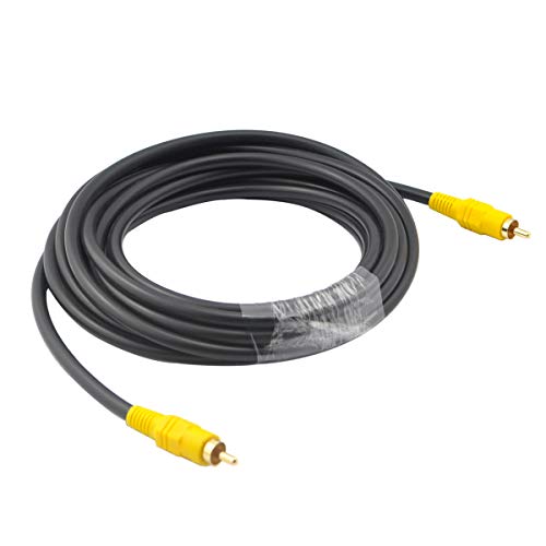 OLLGEN Digital Audio Coaxial Cable,RCA Male to Male Single Plug Cable,Video/Audio Extension Coaxial Cord for Subwoofer Rear View Parking Camera (5M) - Image 1