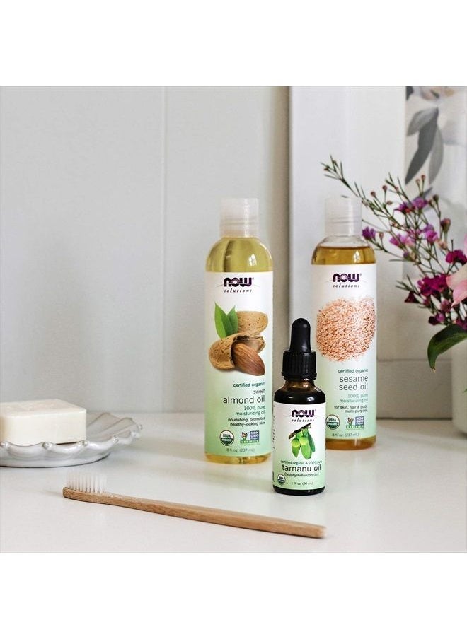 now - Solutions, Organic Sesame Seed Oil, 100% Pure Moisturizing Oil for Skin and Hair, with Vitamins, Minerals and Phytonutrients, 8-Ounce - Image 1