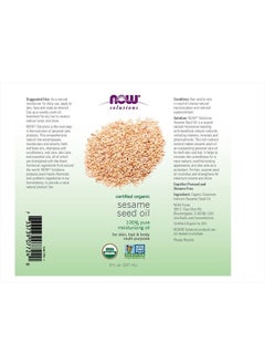 now Solutions, Organic Sesame Seed Oil, 100% Pure Moisturizing Oil for Skin and Hair, with Vitamins, Minerals and Phytonutrients, 8-Ounce  - Image 2
