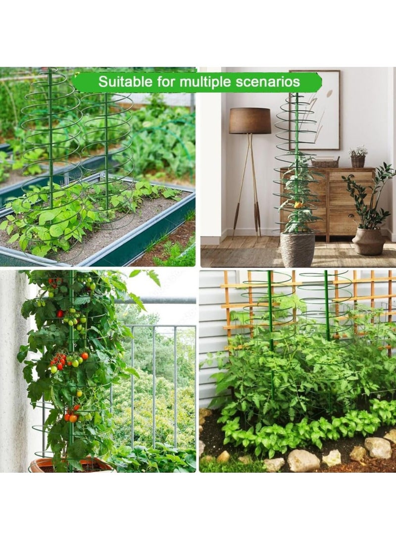 CMGTYYD Pea Trellis Green Bean Trellis for Garden,Trellis Climbing Plant Stand Garden Folded Sugar Tower Support Trellis with Strut,Outdoor Metal Rustproof Growing Cage for Vine Vegetable Flower-1 Set - Image 2