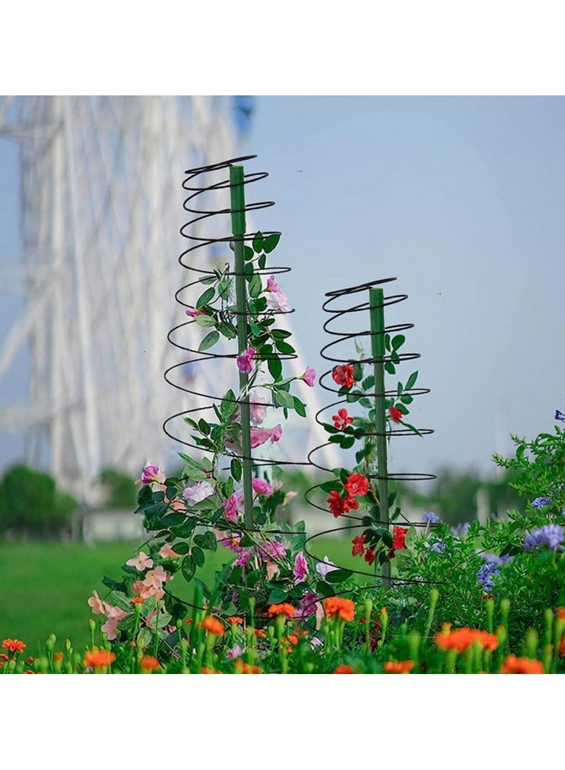 CMGTYYD Pea Trellis Green Bean Trellis for Garden,Trellis Climbing Plant Stand Garden Folded Sugar Tower Support Trellis with Strut,Outdoor Metal Rustproof Growing Cage for Vine Vegetable Flower-1 Set - Image 3