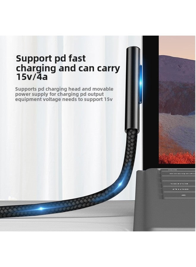 C- Surface Charging Cable For Pro7 Charging Pd100w Compatible Pro3/4/5/6 Microsoft Charging Cable-Color:Surface5 Pvc 1.8m (65w) - Image 3