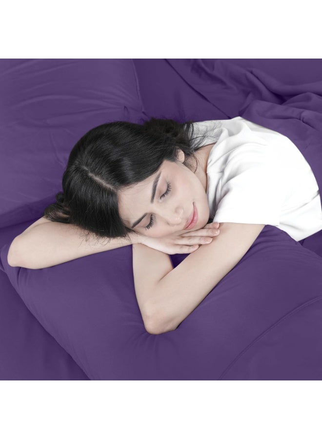 Utopia Bedding Queen Sheet Set â€“ 4 Piece Bed Sheets for Queen Size Bed, Soft and Breathable Microfiber, Includes 1 Fitted Sheet, 1 Flat Sheet and 2 Pillowcases (Egg Plant) - Image 4