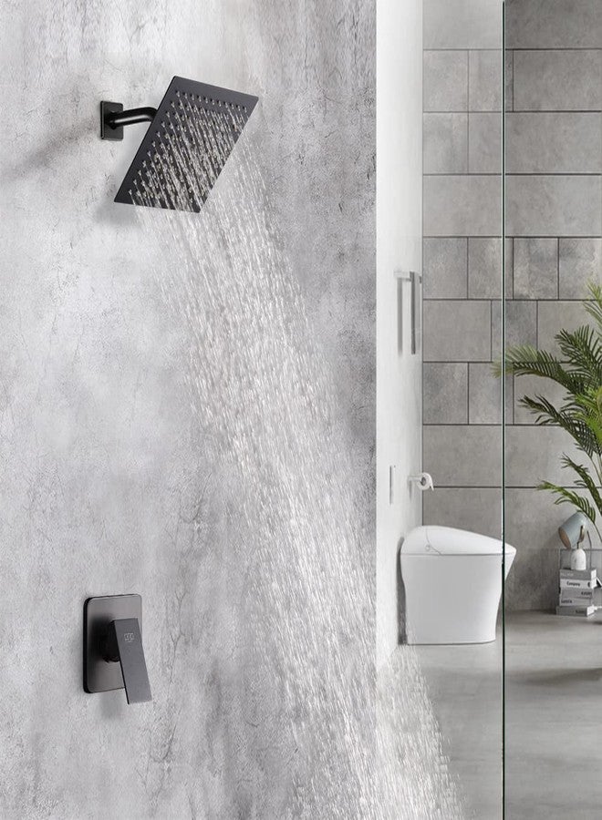 POP SANITARYWARE Matte Black Shower Faucet Set, Bathroom Rainfall Shower System with Stainless Steel Metal Showerhead, Single Function Shower Trim Kit with Rough-in Valve - Image 2