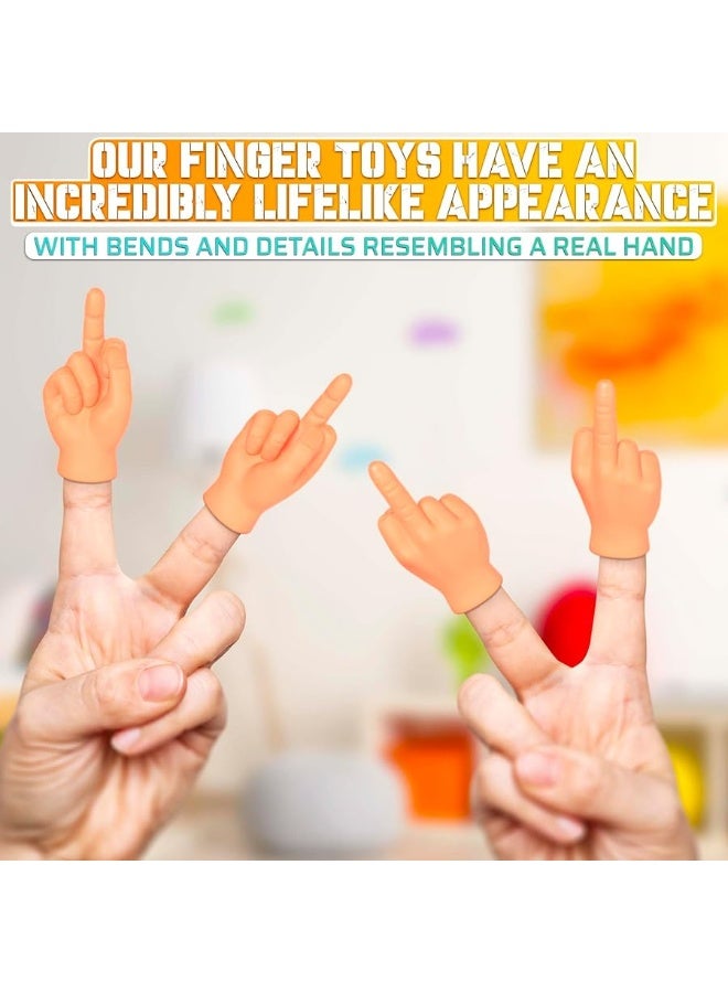 DIMROM 5Pcs Middle Finger Hands Tiny Hands for Fingers - Fake Hand Small Hands Fake Finger Hand Little Hands Mini Gifts Small Hands for Fingers - Hand Puppets for Adults - Image 1