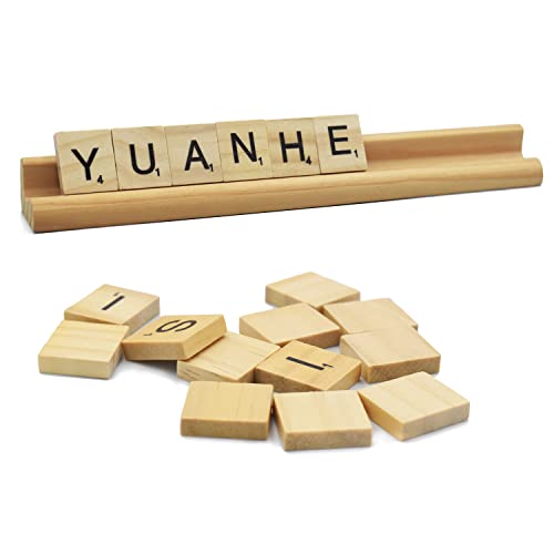 Yuanhe Scrabble Letter Tile Holders - Wooden Scrabble Rack Tray Set of 8, for Crafts and Game Stands - Image 4