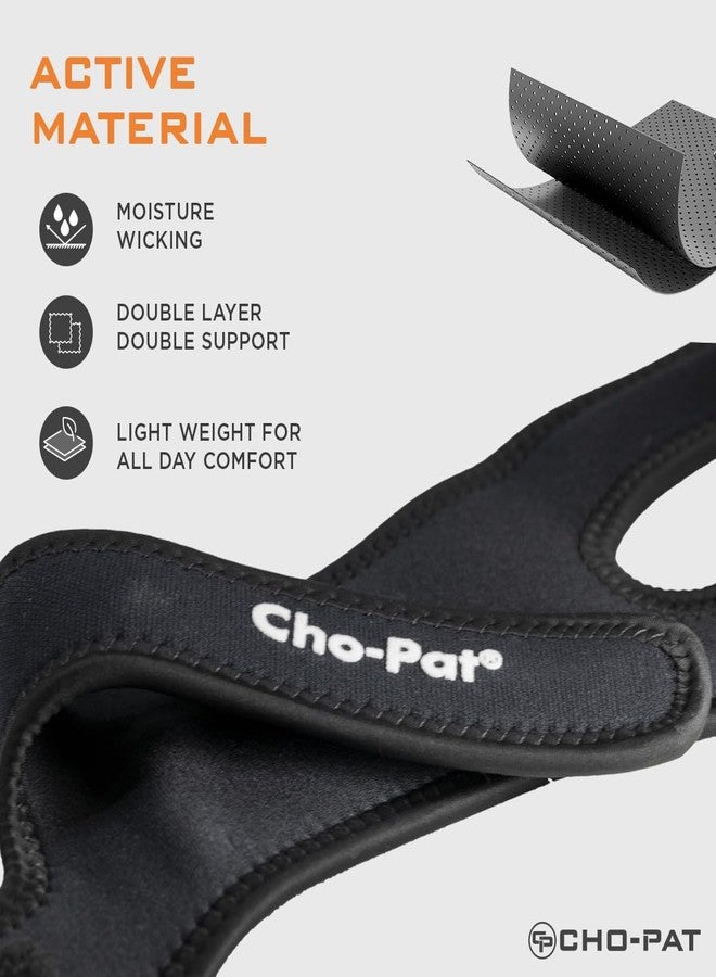 تشو-بات حزام الركبة القابل للتعديل ذو الطبقتين من Cho-Pat، ثنائي المفعول، لتخفيف آلام تليّن الغضروف، وداء أوسغود شلاتر، والتهاب الأوتار، وتمزق الغضروف الهلالي، صغير الحجم - Image 5