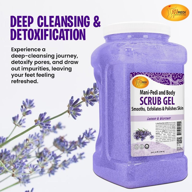 SPA REDI Exfoliating Body & Skincare Treatment â€“ Multi-Purpose Professional & At-Home Skin Refinement | Exfoliate. Hydrate. Transform for Holistic Transformation | Lavender & Wildflower 128 Oz - Image 3