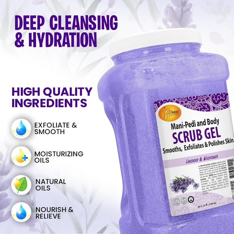SPA REDI Exfoliating Body & Skincare Treatment â€“ Multi-Purpose Professional & At-Home Skin Refinement | Exfoliate. Hydrate. Transform for Holistic Transformation | Lavender & Wildflower 128 Oz - Image 5