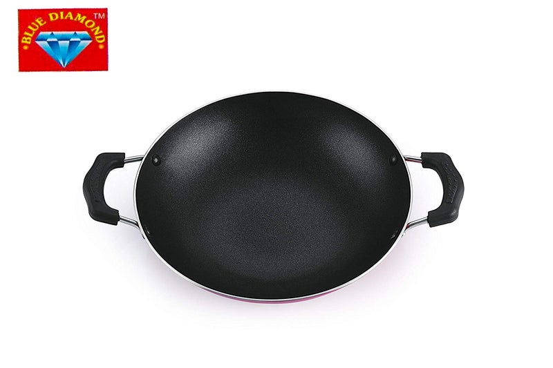 Blue Diamond Xtend Diamond Appachetty Non-Stick Aluminium Appachatti with Stainless Steel lid, 2.6mm, Red/Black, 23cm, Gas Compatible - Image 4