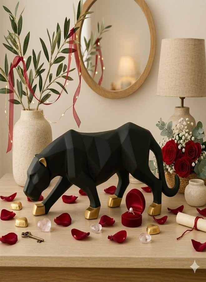 AABCO Premium Black and Golden Panther Home Decor/Stylish Panther Statue for Modern Home Decor/Decorative Showpiece/Designer Panther's Showpiece for Bedroom & Office - Image 4
