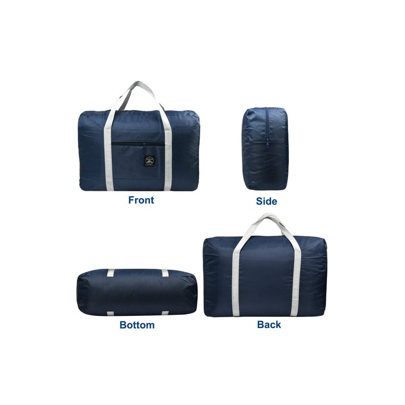 SOLARAE Large Capacity Travel Bag, Portable Travel Bag Foldable Travel Bag Waterproof Weekender Bag Clothes Storage Bag Tear-resistant Travel Bag Water-Resistant Duffle Bag for Women and Men(Dark blue) - Image 3
