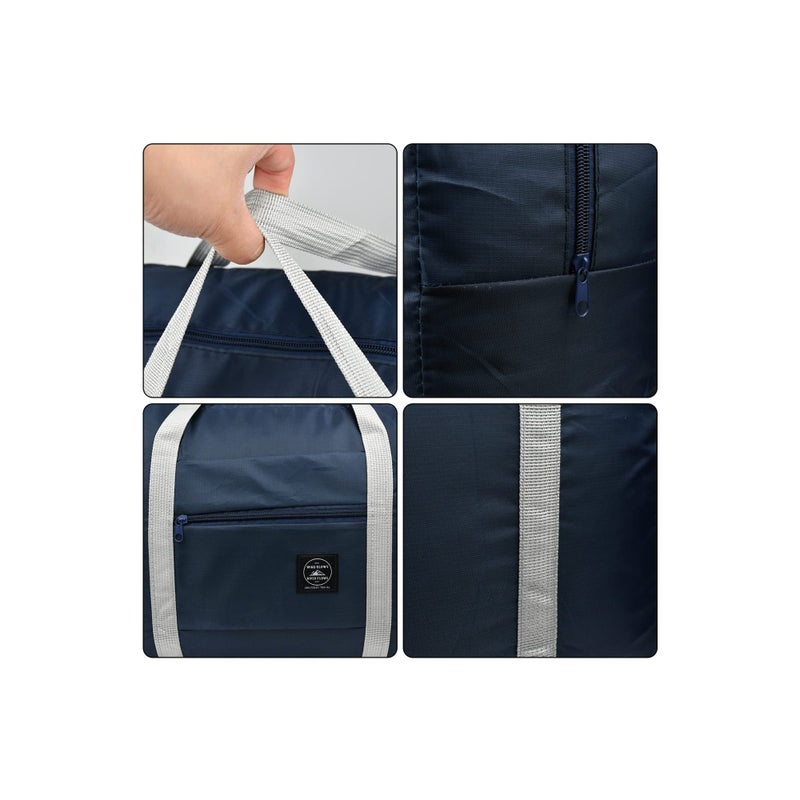 SOLARAE Large Capacity Travel Bag, Portable Travel Bag Foldable Travel Bag Waterproof Weekender Bag Clothes Storage Bag Tear-resistant Travel Bag Water-Resistant Duffle Bag for Women and Men(Dark blue) - Image 2