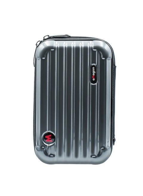 Compact Storage Case for Insta360 GO3/GO3S – Shockproof Hard Shell, Removable Tray, Fits GoPro/X3/ONE RS, Waterproof, Shoulder & Wrist Carry Options（Grey）
