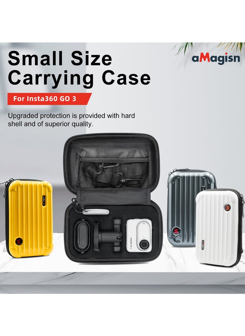 Compact Storage Case for Insta360 GO3/GO3S – Shockproof Hard Shell, Removable Tray, Fits GoPro/X3/ONE RS, Waterproof, Shoulder & Wrist Carry Options（Grey）