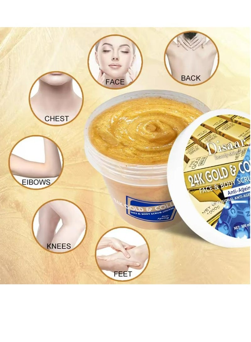 Disaar 24k Gold Face And Body Scrub Body Or Face Exfoliating Scrub 300 ML - Image 2